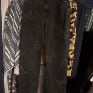 Hollister High-Rise Dad Jeans — Black Wash